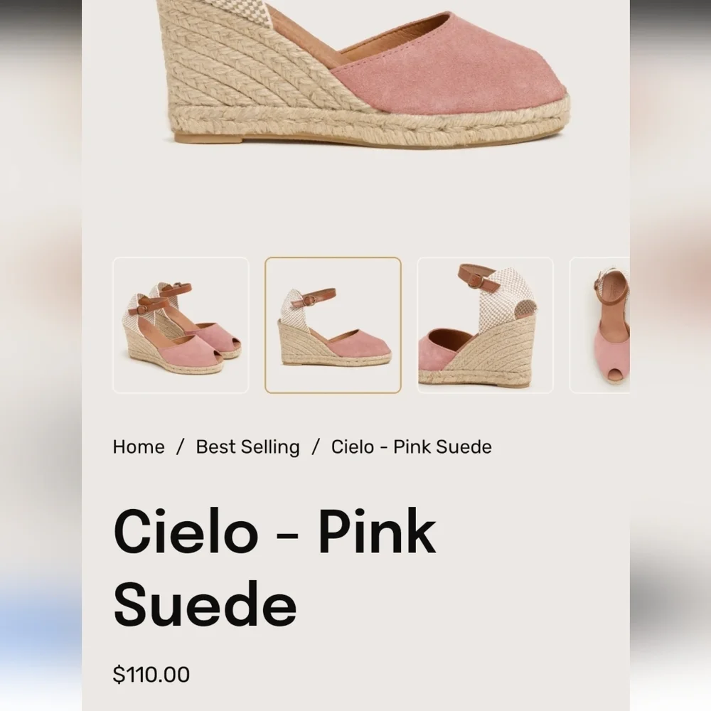 Anthropologie Gaimo Cielo mauve Pink suede Wedge Sandals size 6